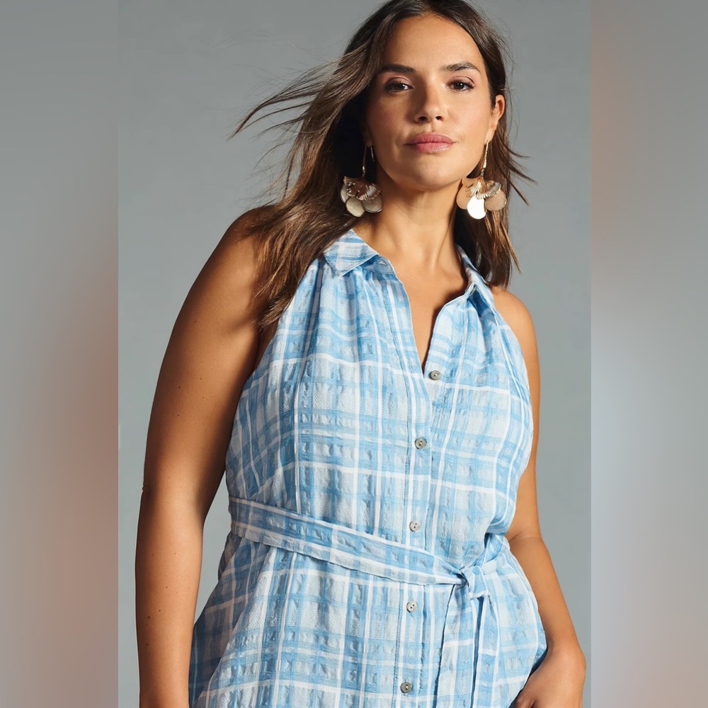 Sleeveless Buttondown Maxi Shirt Dress - Picture 6 of 10